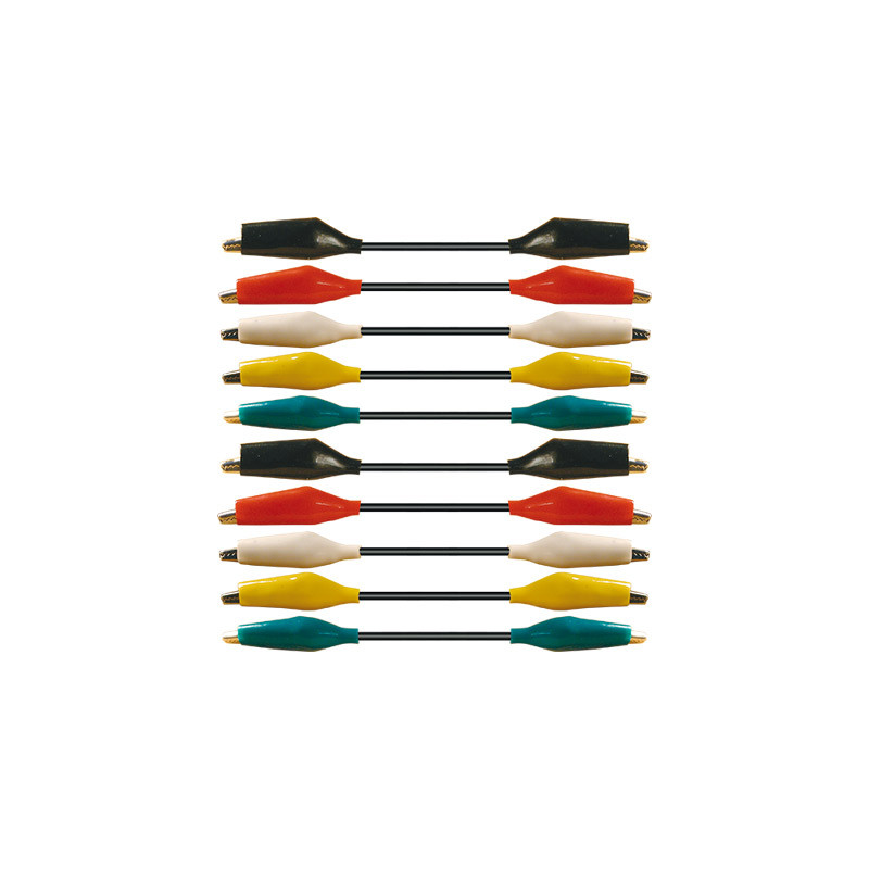 JUEGO 10 CABLES 0 4m PINZAS DE COCODRILO JUEGO 10 CABLES 0 4m PINZAS DE COCODRILO