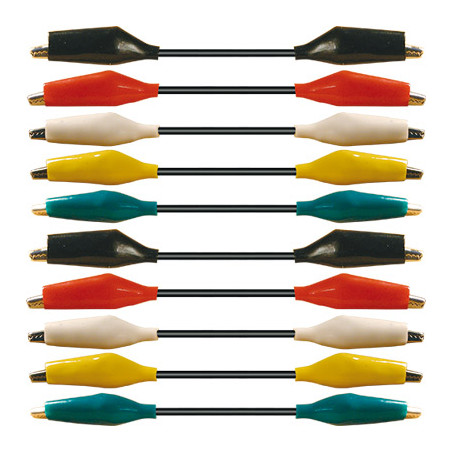 JUEGO 10 CABLES 0 4m PINZAS DE COCODRILO