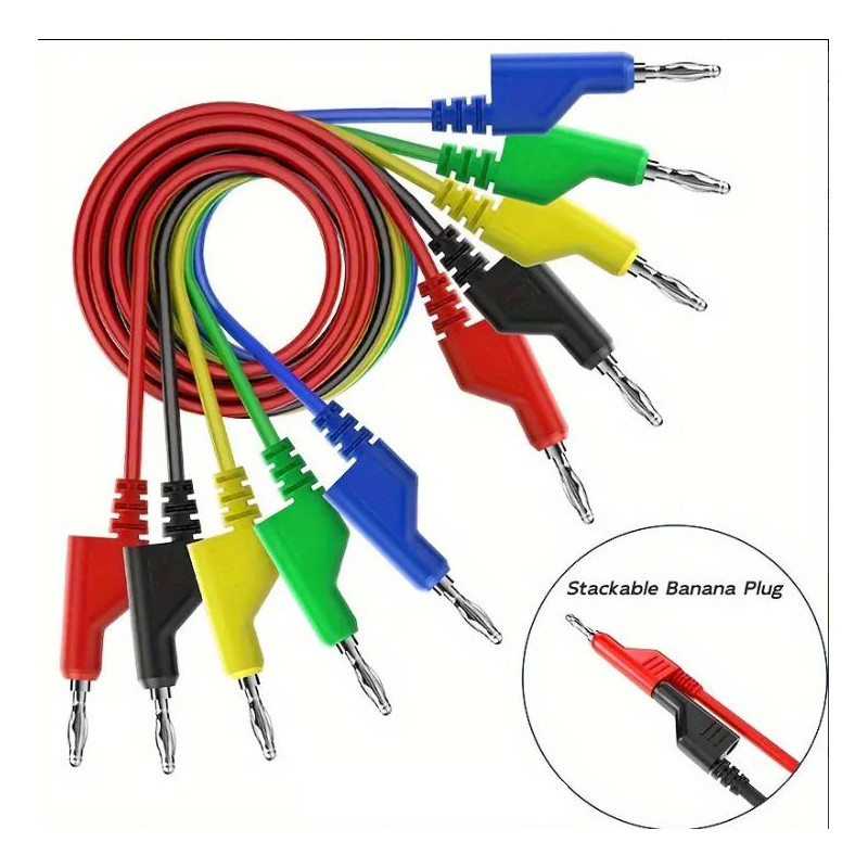 CONJUNTO 5 CABLES DE PRUEBA CON BANANA CONJUNTO 5 CABLES DE PRUEBA CON BANANA