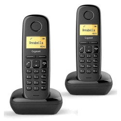 KIT 2 TELEFONOS INALAMBRICO GIGASET A170 DUO NEGRO