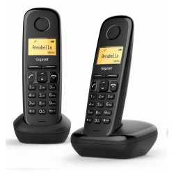 KIT 2 TELEFONOS INALAMBRICO GIGASET A170 DUO NEGRO