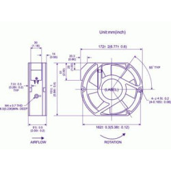 VENTILADOR 170x150x51mm 115VAC ALUMINIO