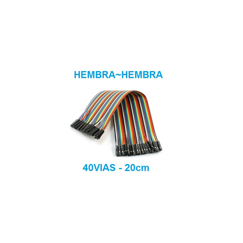 CABLES JUMPER 40 PIEZAS HEMBRA - HEMBRA 20CM CABLES JUMPER 40 PIEZAS HEMBRA - HEMBRA 20CM