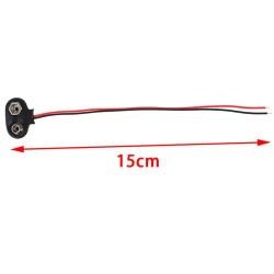 PORTAPILAS CLIP 9V CABLE 15cms