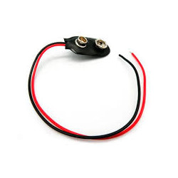 PORTAPILAS CLIP 9V CABLE 15cms