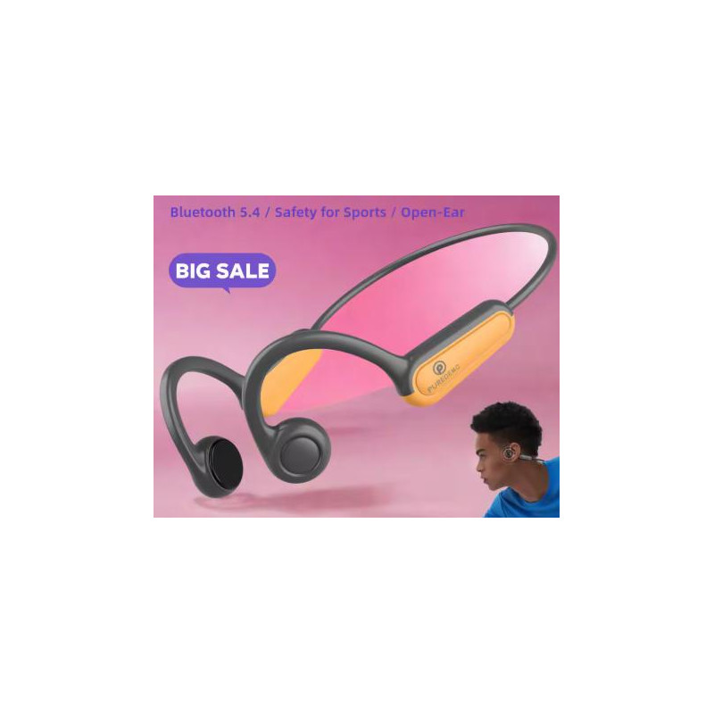 AURICULARES CONDUCCION OSEO BLUETHOOT GRIS/NARANJA AURICULARES CONDUCCION OSEO BLUETHOOT GRIS/NARANJA