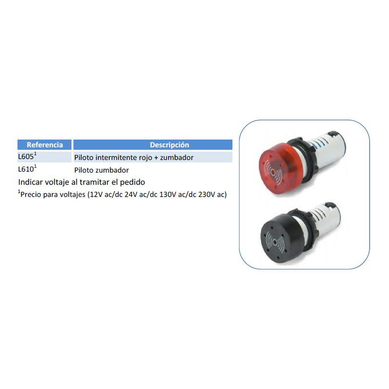 PILOTO ROJO INTERMITENTE ZUMBADOR 24V PILOTO ROJO INTERMITENTE ZUMBADOR 24V