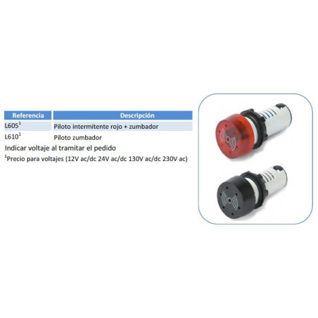 PILOTO ROJO INTERMITENTE   ZUMBADOR 24V