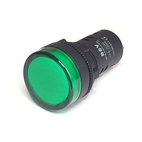 PILOTO LED VERDE 230VAC SERIE 600 IP65 Ø22mm