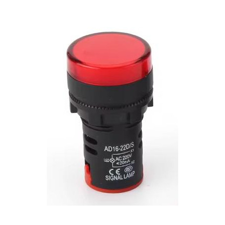 PILOTO AD16-22DS INDICADOR ROJO 24VDC/VAC 22mm