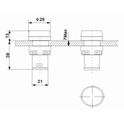 PILOTO AD16-22DS INDICADOR VERDE 24VDC/VAC 22mm
