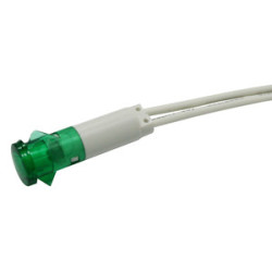 PILOTO LED 230V Ø 11 mm VERDE CON CABLES