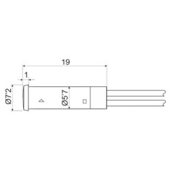 PILOTO LED 230V Ø 8 mm AMBAR CON CABLES