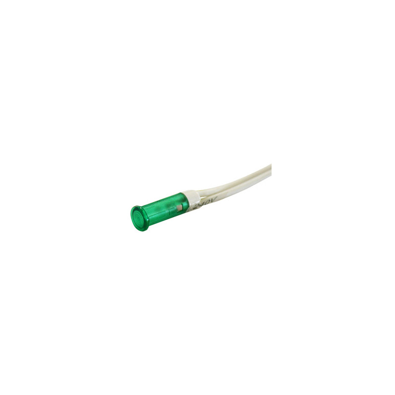 PILOTO LED 230V Ø 8 mm VERDE CON CABLES