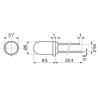 DIODO LED 5MM 12V COLOR ROJO DIFUSO