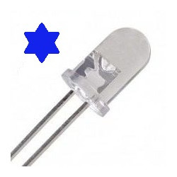 DIODO LED 5mm 3V TRANSPARENTE LUZ AZUL
