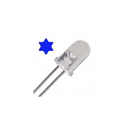 DIODO LED 5mm 3V TRANSPARENTE LUZ AZUL