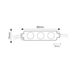 CADENA 20 MODULOS DE 3 LED SMD SAMSUNG 12V DC 1W