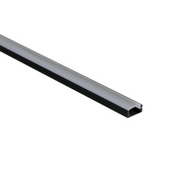 PERFIL SUPERFICIE TIRA LED LACADO NEGRO