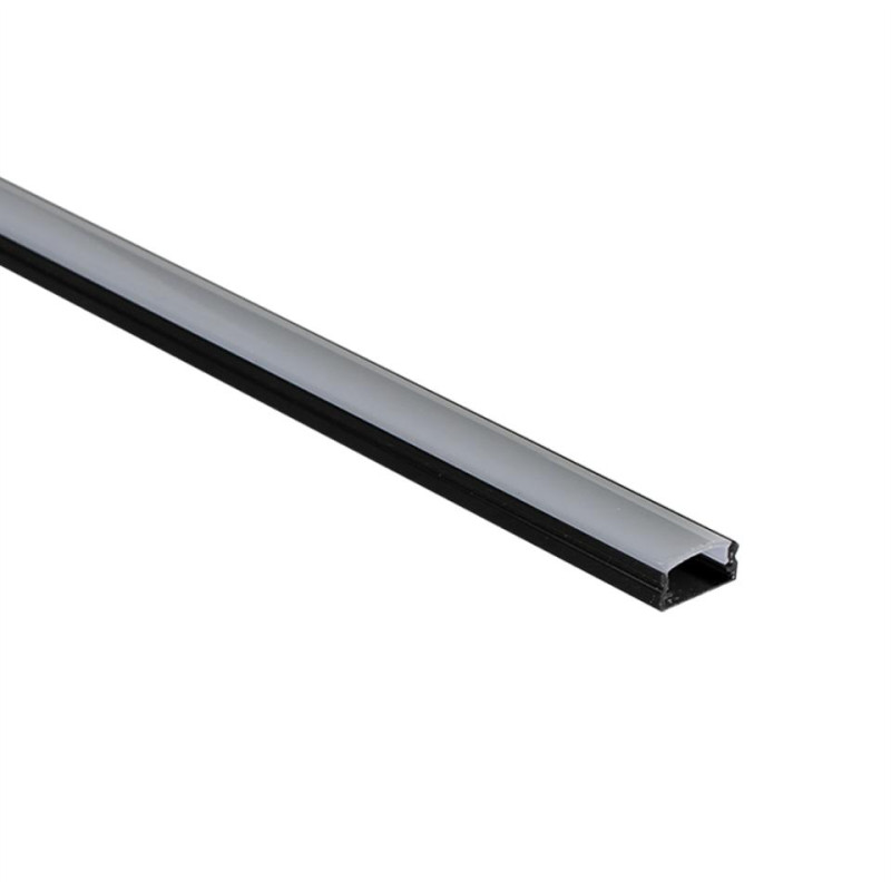 PERFIL SUPERFICIE TIRA LED LACADO NEGRO PERFIL SUPERFICIE TIRA LED LACADO NEGRO