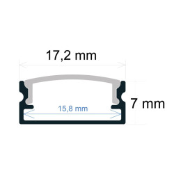 PERFIL SUPERFICIE TIRA LED LACADO NEGRO