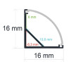 PERFIL LED ESQUINA CON DIFUSOR CURVO