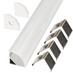 PERFIL LED ESQUINA CON DIFUSOR CURVO