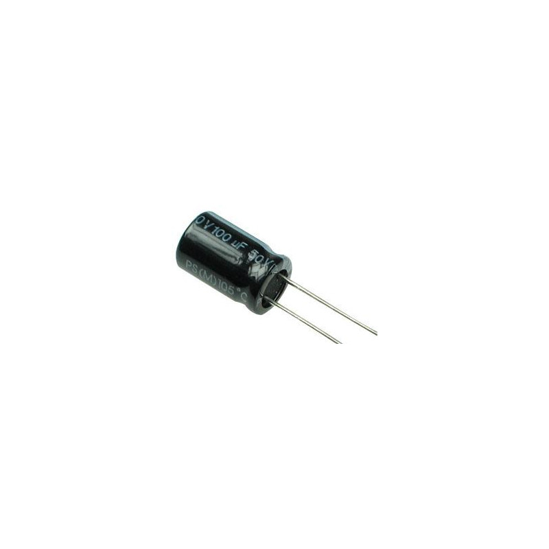 CONDENSADOR ELECTROLITICO RADIAL 100µF 50V 105º