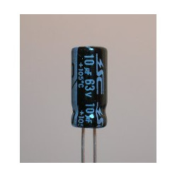 CONDENSADOR ELECTROLITICO RADIAL 10µF 63V 105º