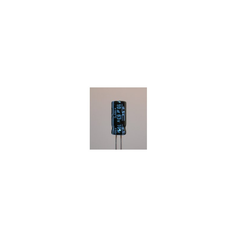 CONDENSADOR ELECTROLITICO RADIAL 10µF 63V 105º