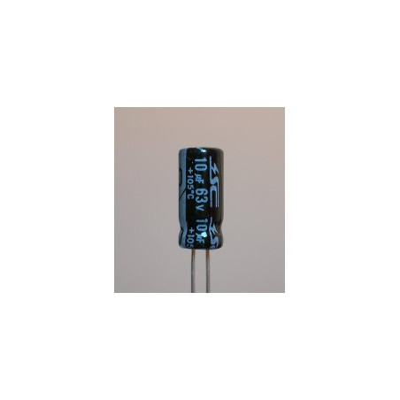 CONDENSADOR ELECTROLITICO RADIAL 10µF 63V 105º