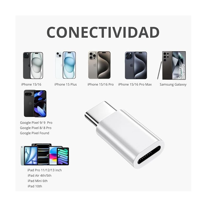 ADAPTADOR LIGHTNING HEMBRA A USB-C ADAPTADOR LIGHTNING HEMBRA A USB-C