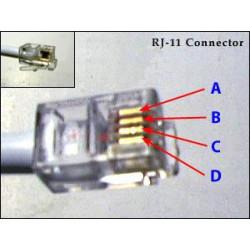 CONECTOR TELEFONO RJ11 4 VIAS 6P4C