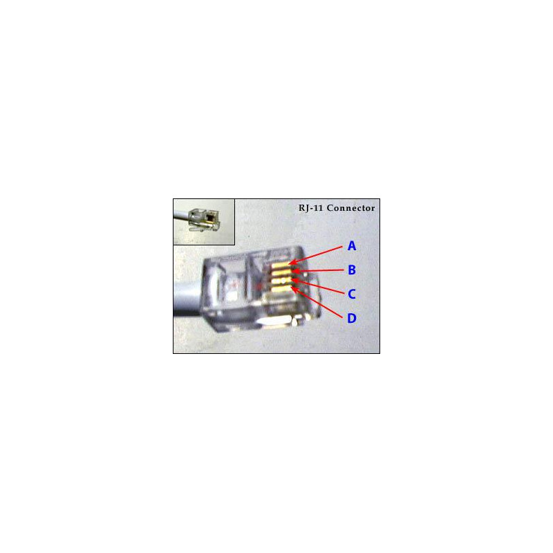 CONECTOR TELEFONO RJ11 4 VIAS 6P4C