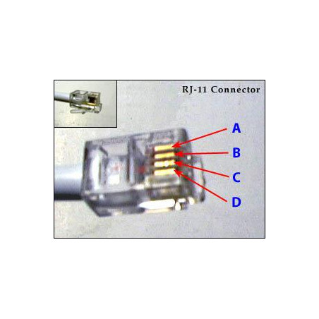 CONECTOR TELEFONO RJ11 4 VIAS 6P4C