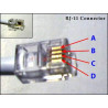 CONECTOR TELEFONO RJ11 4 VIAS 6P4C