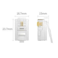 CONECTOR TELEFONO RJ11 4 VIAS 6P4C