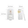 CONECTOR TELEFONO RJ11 4 VIAS 6P4C
