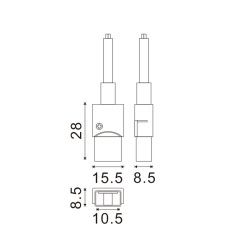CONECTOR INICIO TIRA LED IP68 10MM 2 HILOS