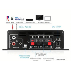 AMPLIFICADOR MINI HIFI DE COCHE 2 CANALES AK380