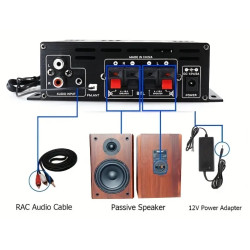 AMPLIFICADOR MINI HIFI DE COCHE 2 CANALES AK380