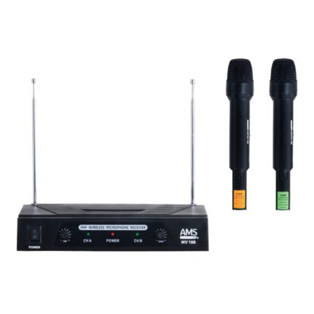 KIT 2 MICROFONOS INALAMBRICOS MANO RECEPTOR VHF