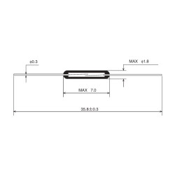 AMPOLLA REED  INTERRUPTOR MAGNETICO 2x14mm N O 