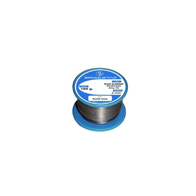 BOBINA DE ESTAÑO 100GRS 60/40 2mm CON RESINA BOBINA DE ESTAÑO 100GRS 60/40 2mm CON RESINA