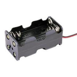 PORTAPILAS 4xR6 CON CABLES  6V 