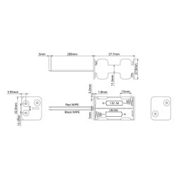PORTAPILAS 4xR6 CON CABLES  6V 
