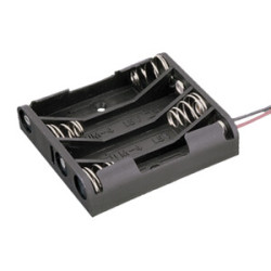 PORTAPILAS 4xR3 AAA  6V  PLANO CON CABLES