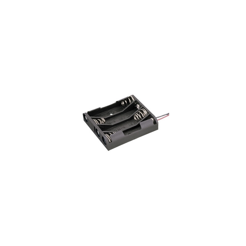 PORTAPILAS 4xR3 AAA  6V  PLANO CON CABLES