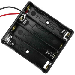 PORTAPILAS 4xR3 AAA  6V  PLANO CON CABLES