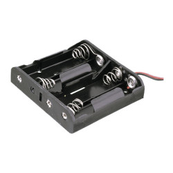 PORTAPILAS 4xR6 PLANO  6V  CON CABLES